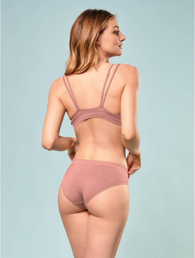 Luigi di Focenza SLIP DONNA V. ALTA COSTINA RIB ROSA ANTICO