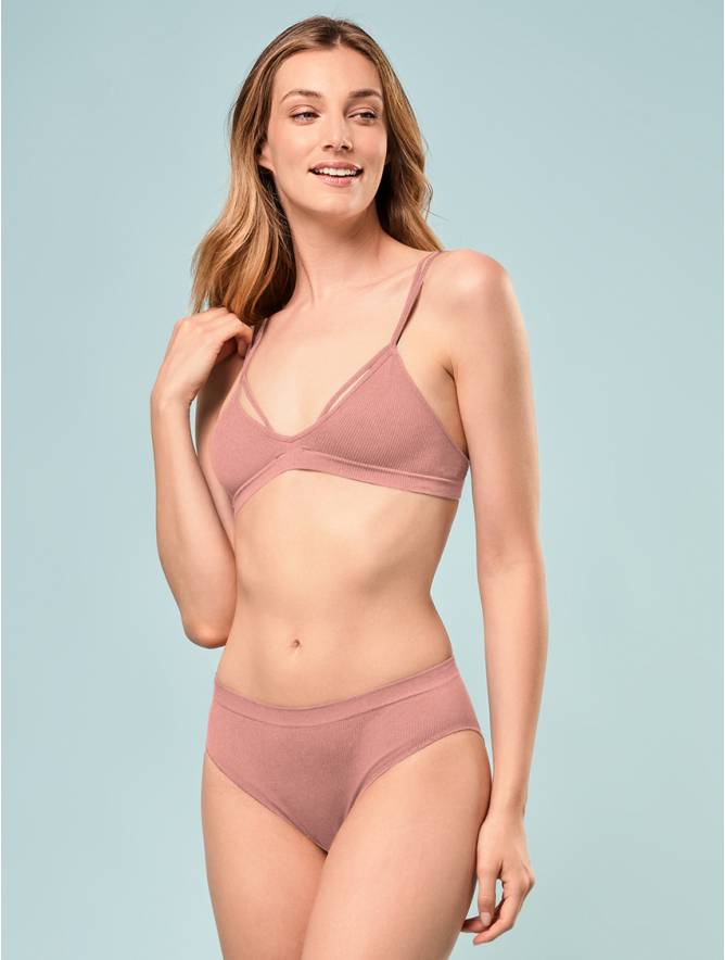 Luigi di Focenza SLIP DONNA V. ALTA COSTINA RIB ROSA ANTICO Online