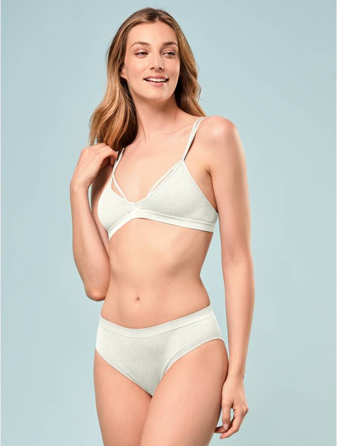Luigi di Focenza SLIP DONNA V. ALTA COSTINA RIB IVORY Offerte