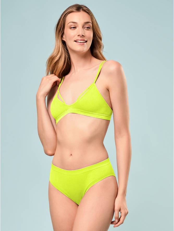 Luigi di Focenza SLIP DONNA V. ALTA COSTINA RIB GIALLO FLUO' Hotsell