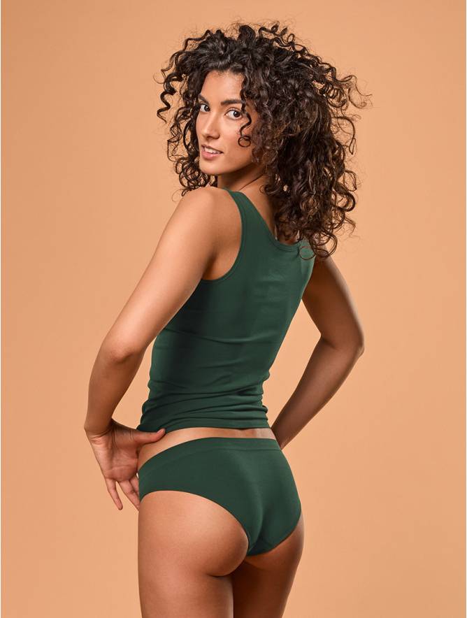 Luigi di Focenza SLIP DONNA VITA ALTA VERDE SCURO Saldi Di Fabbrica