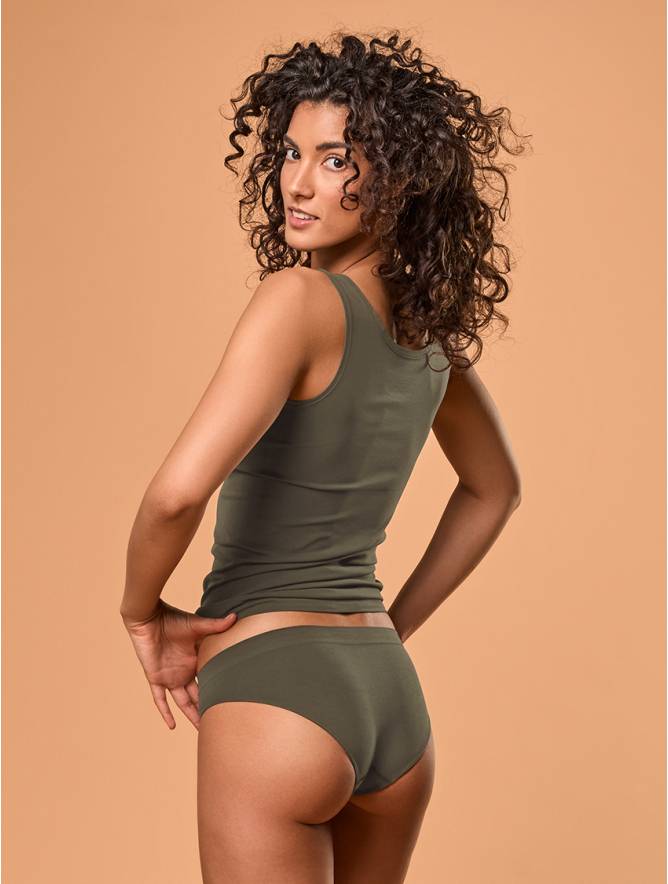 Luigi di Focenza SLIP DONNA VITA ALTA OLIVA Italy