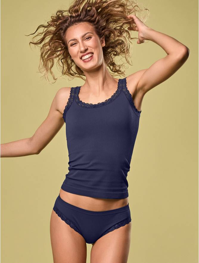 Luigi di Focenza SLIP DONNA PIZZO BLU
