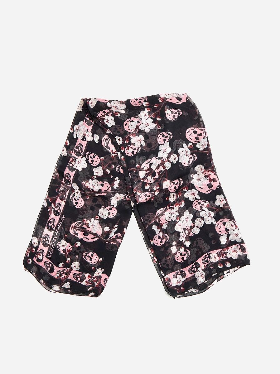 ALEXANDER MCQUEEN Foulard Skull & Blossom in seta Shopping Online