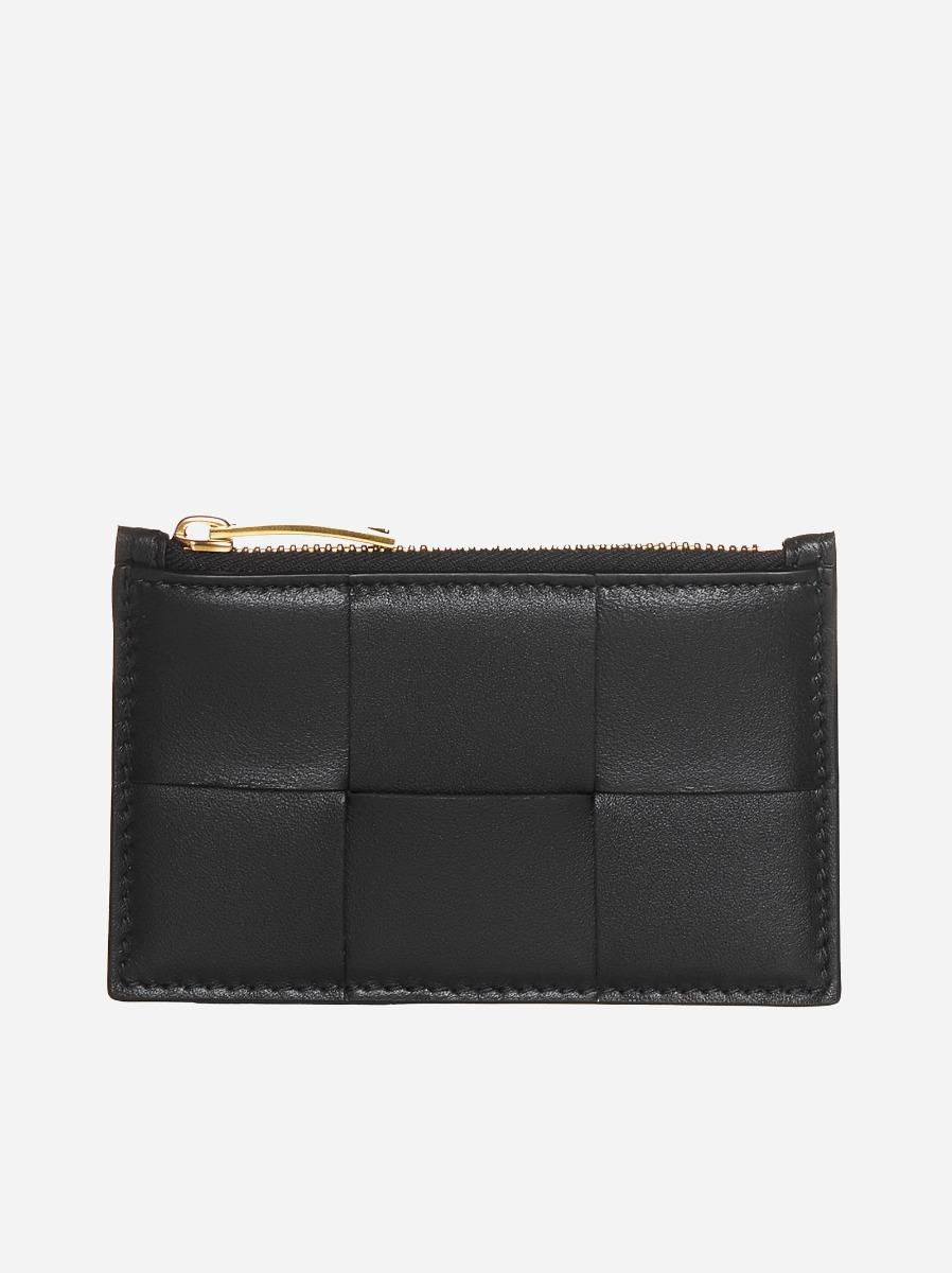 BOTTEGA VENETA Portacarte con zip in pelle Intreccio