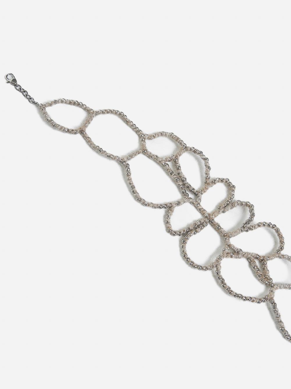 BRUNELLO CUCINELLI Choker Ramage in argento e mohair Promozione