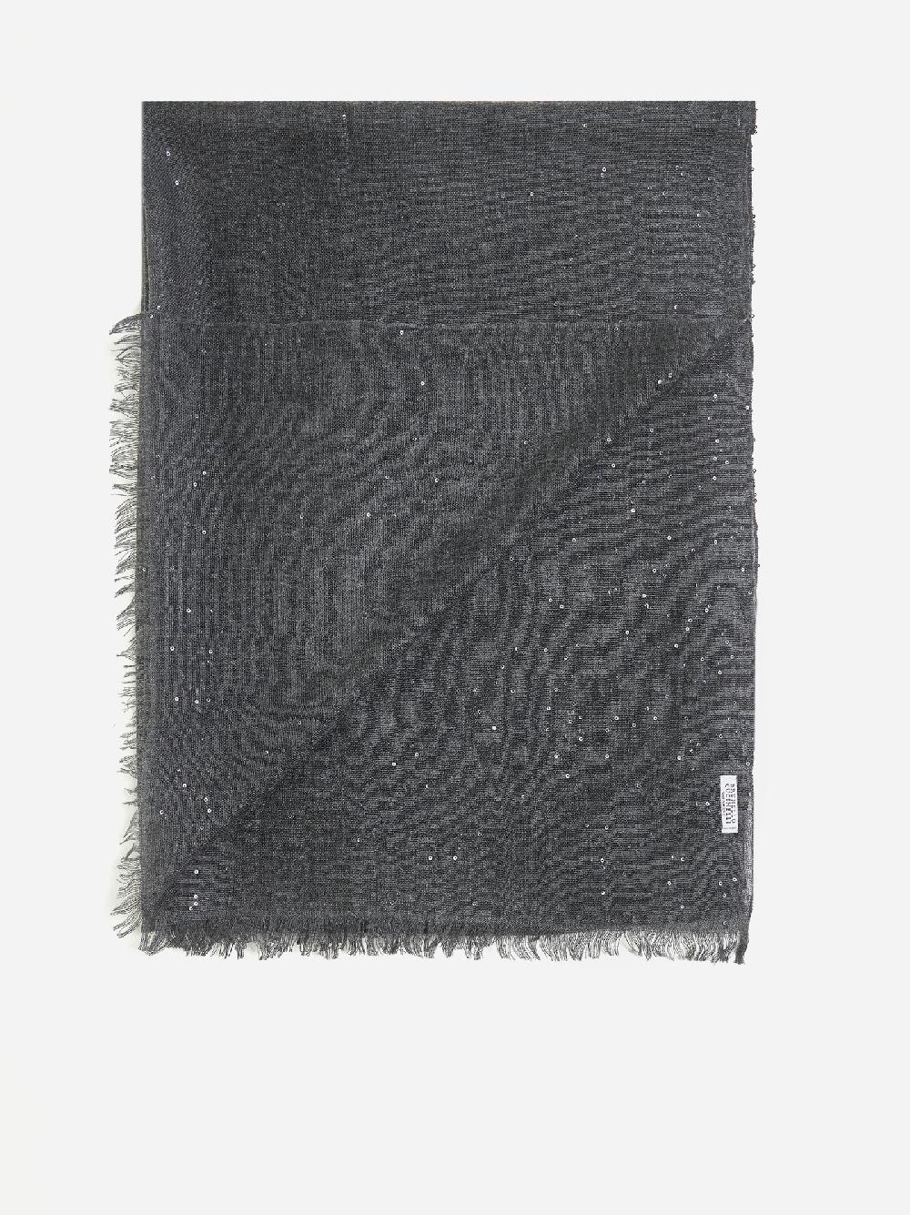 BRUNELLO CUCINELLI Sciarpa in cashmere e seta con paillettes Spedizione Gratuita