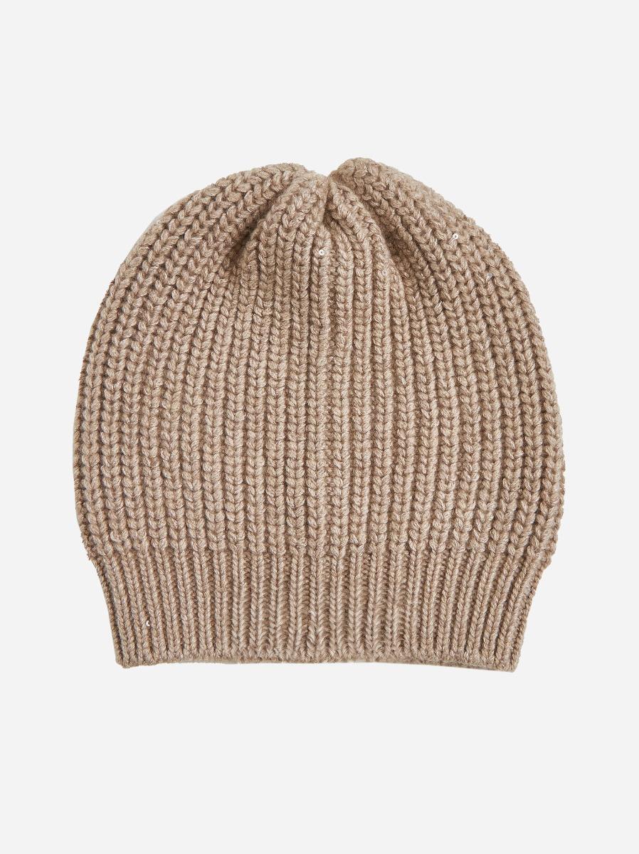 BRUNELLO CUCINELLI Berretto misto cashmere con paillettes Pezzi Unici