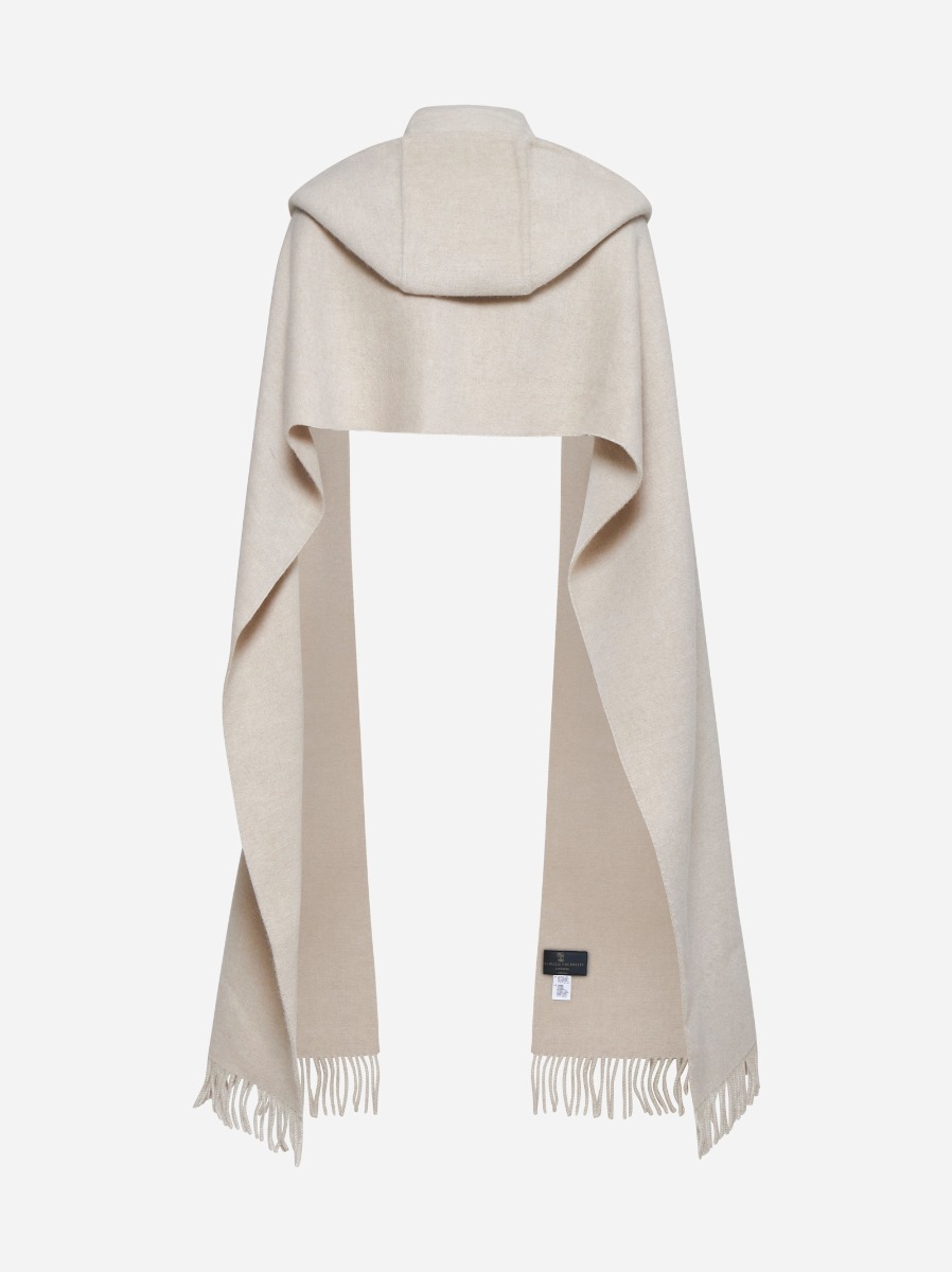BRUNELLO CUCINELLI Sciarpa con cappuccio in lana e cashmere Promozione Limitata