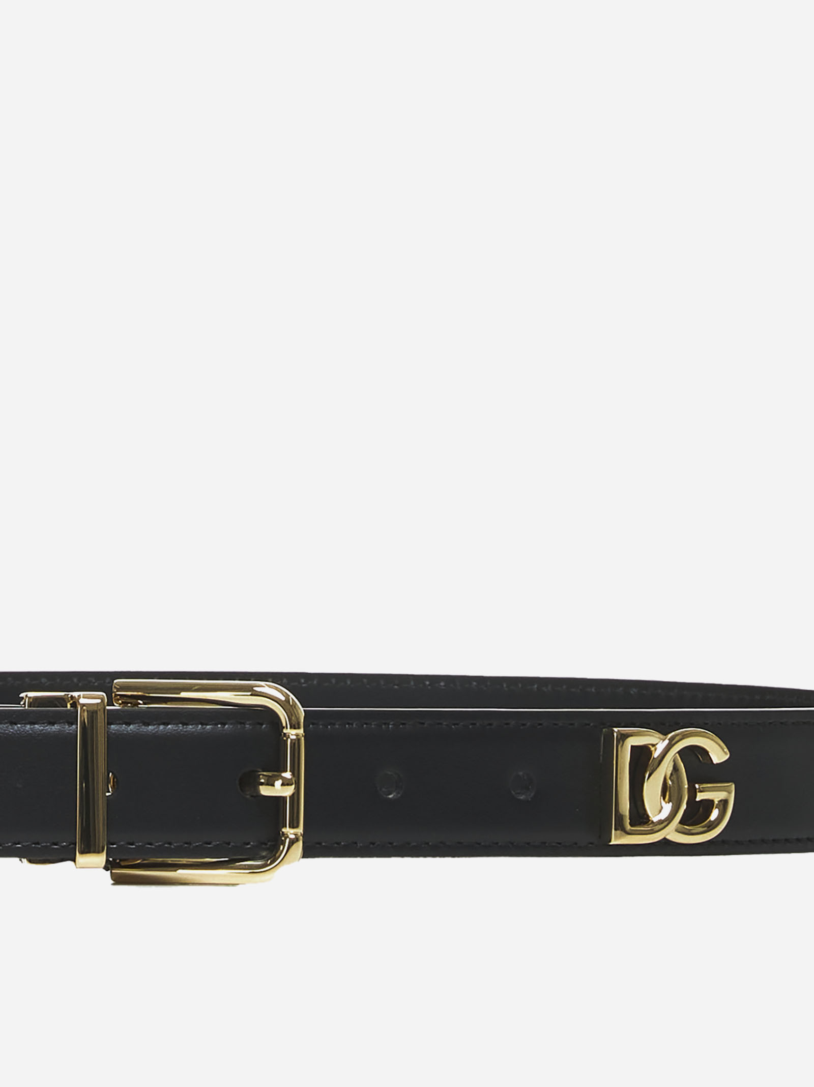 DOLCE & GABBANA Cintura in pelle con placca DG Saldi