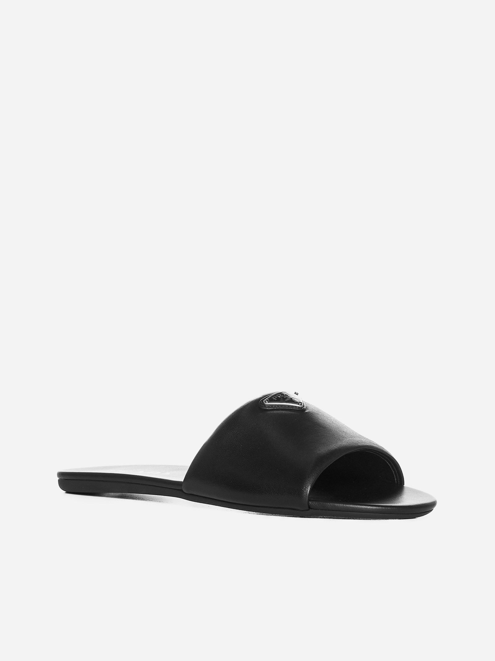 PRADA Sandali flat in nappa In Saldo