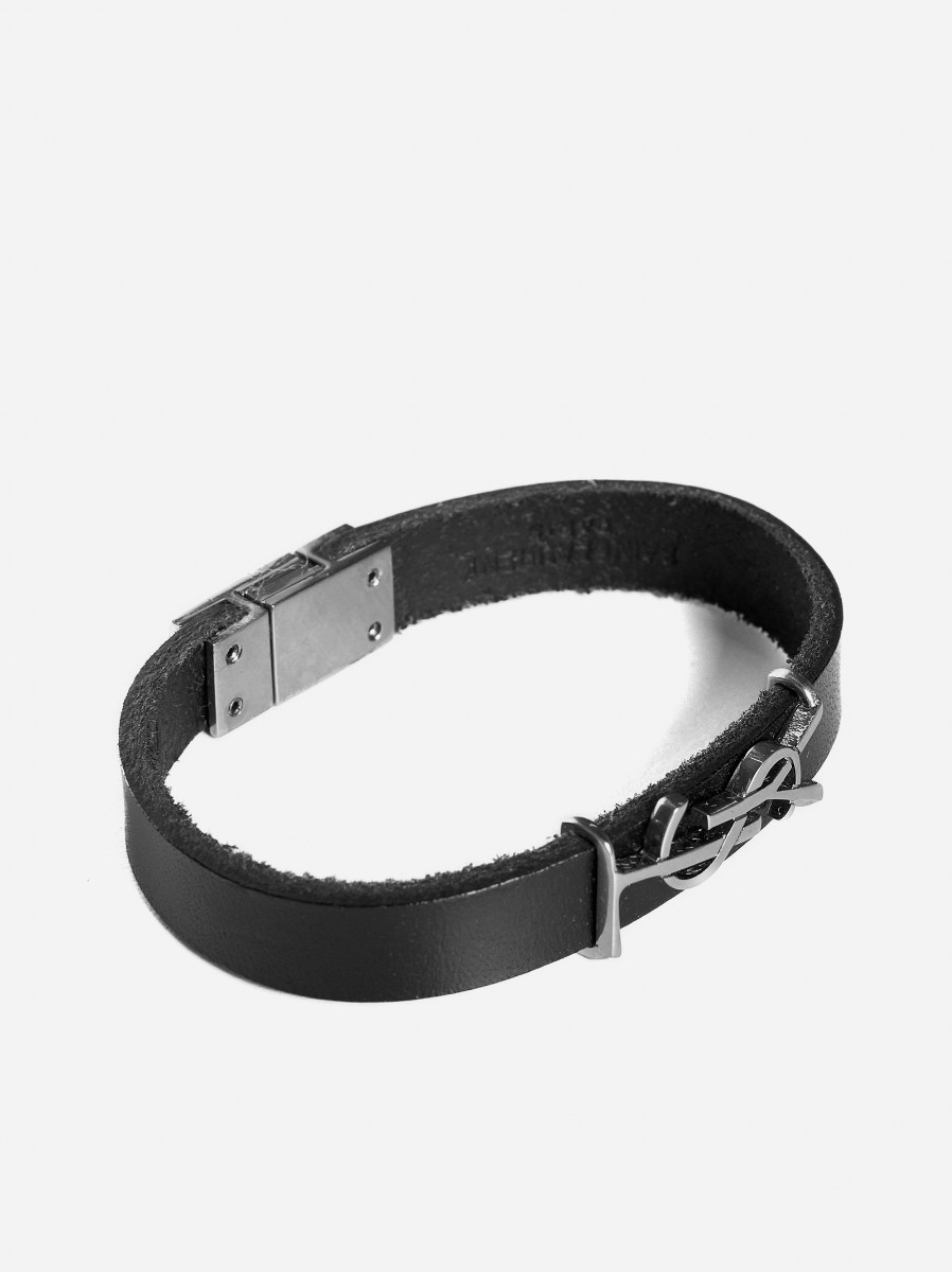 SAINT LAURENT Bracciale Opyum YSL in pelle vegan Qualità Garantita
