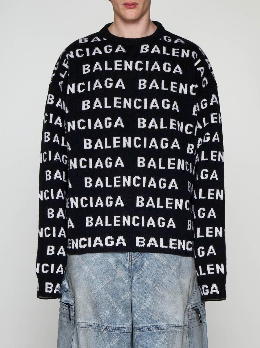 BALENCIAGA Pull in lana con logo Promozione