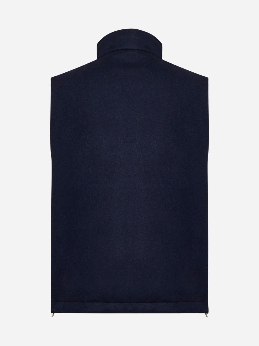 BRUNELLO CUCINELLI Gilet imbottito in flanella blu Acquista Ora