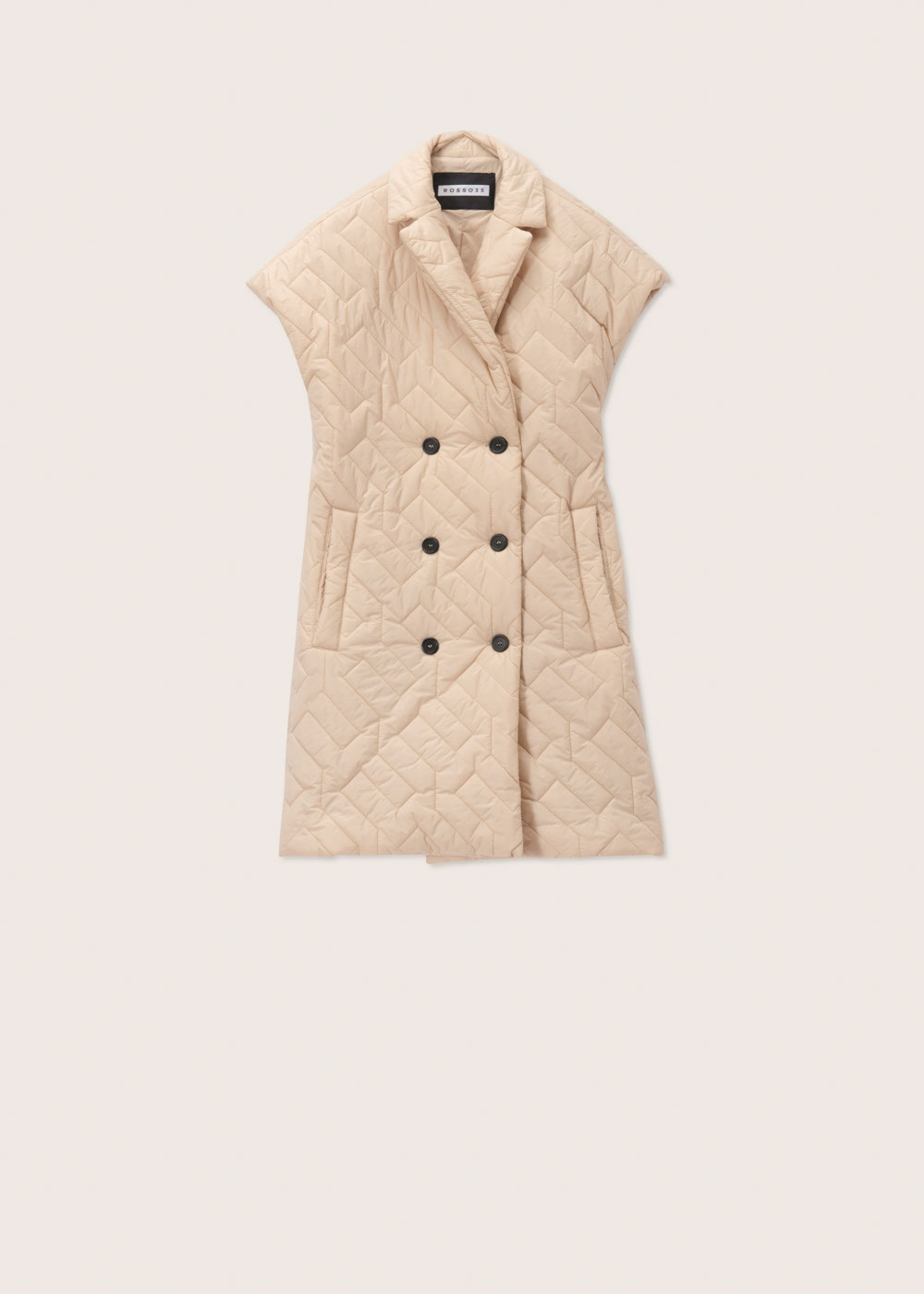 Rosso35 Gilet lungo doppiopetto trapuntato Offerte speciali