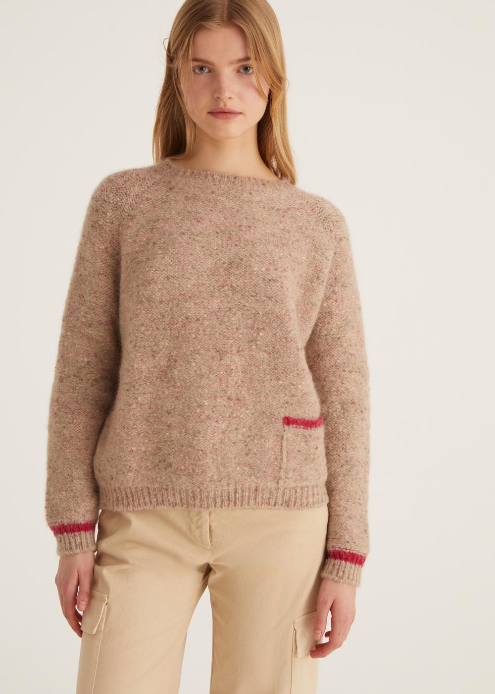 Rosso35 Maglia girocollo oversize con contrasti Consegna Veloce