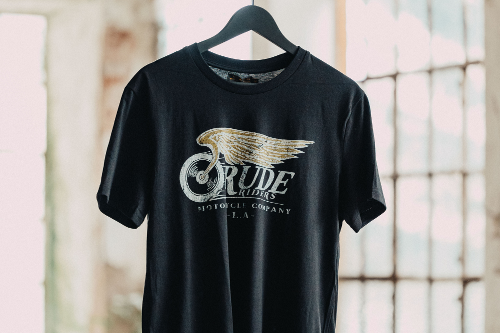 Rude Riders T-Shirt Uomo Flying Wheel Nera Only for today