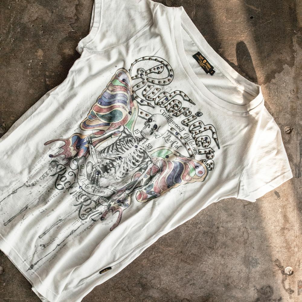 Rude Riders T-Shirt Donna Flying Skull Presa