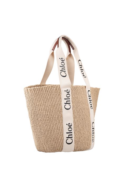 CHLOÉ Borsa Cesto Grande Woody In Rafia Con Nastri Chloé - CHLOÉ Online