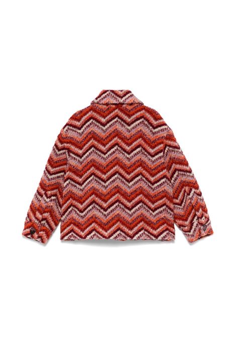 MISSONI KIDS Giacca Misto Lana Con Motivo Zigzag Rosso e Arancione - MISSONI KIDS 2025