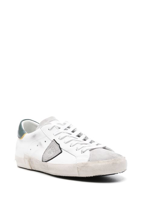 PHILIPPE MODEL Sneakers Prsx Bianche e Verdi - PHILIPPE MODEL Sconto