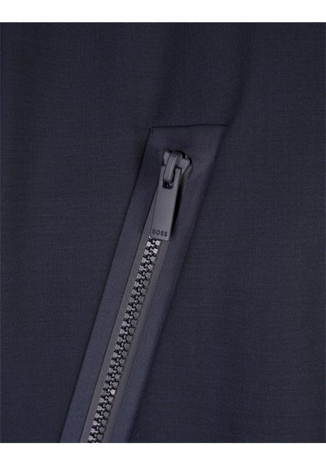 BOSS Giubbotto Blu Scuro In Tessuto Laminato Impermeabile - BOSS Saldi