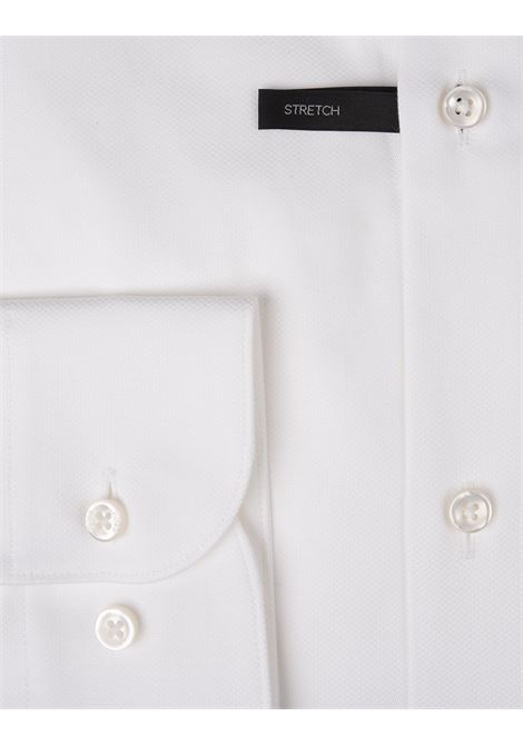 BOSS Camicia Hank Slim Fit In Tessuto Armaturato Di Cotone Stretch Bianco - BOSS Italy