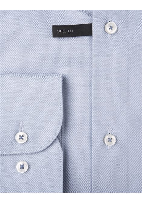 BOSS Camicia Hank Slim Fit In Tessuto Armaturato Di Cotone Stretch Azzurro - BOSS Italia