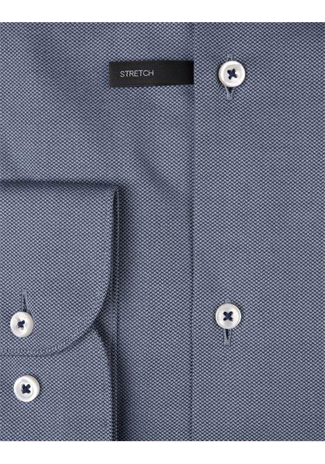 BOSS Camicia Hank Slim Fit In Tessuto Armaturato Di Cotone Stretch Grigio - BOSS 2025