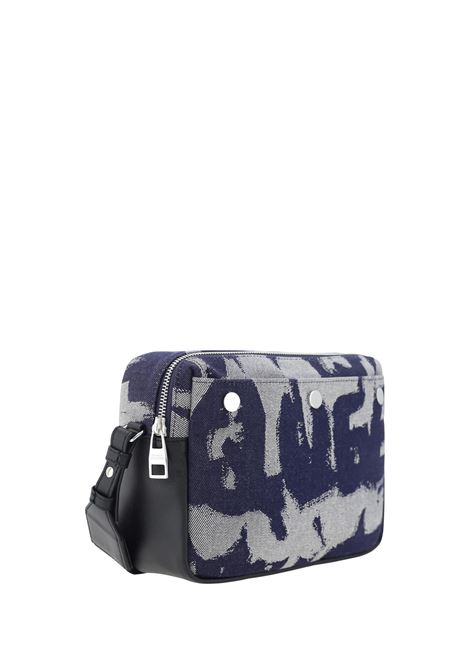 ALEXANDER MCQUEEN Borsa a Tracolla In Denim McQueen Graffiti Indaco - ALEXANDER MCQUEEN Nuovo
