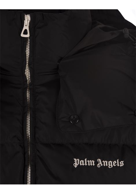 PALM ANGELS Piumino Nero Con Logo a Contrasto - PALM ANGELS Economico