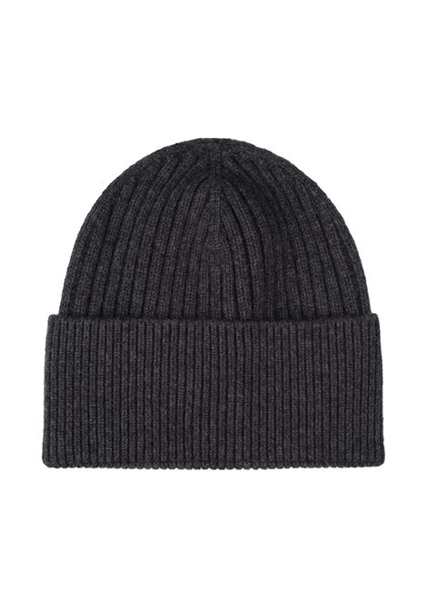 MONCLER GRENOBLE Berretto In Cashmere Grigio Antracite Con Logo - MONCLER GRENOBLE Online