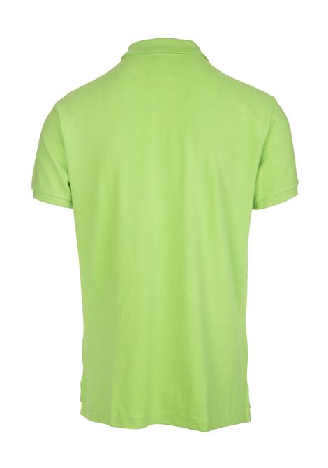 RALPH LAUREN Polo in Piquet Slim-Fit Verde Chiaro e Rossa - RALPH LAUREN Offerte