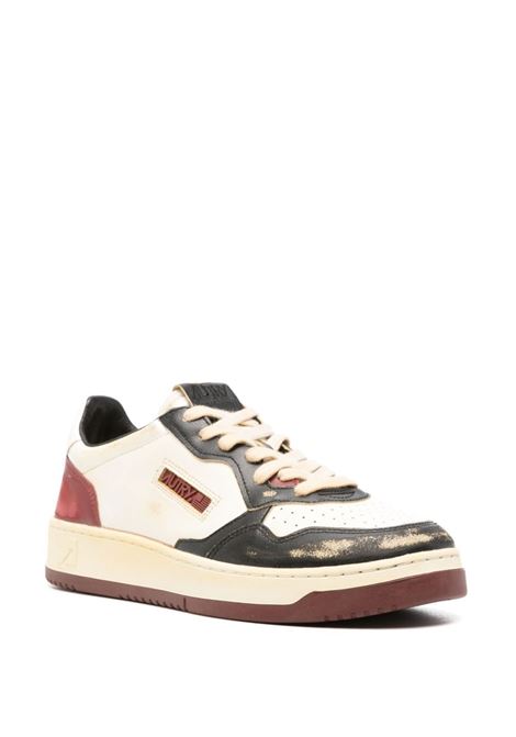 AUTRY Sneakers Medalist Low Super Vintage In Pelle Bianca Rossa e Nera - AUTRY Nuova