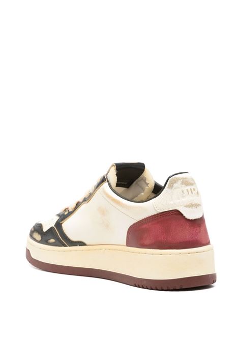 AUTRY Sneakers Medalist Low Super Vintage In Pelle Bianca Rossa e Nera - AUTRY Nuova