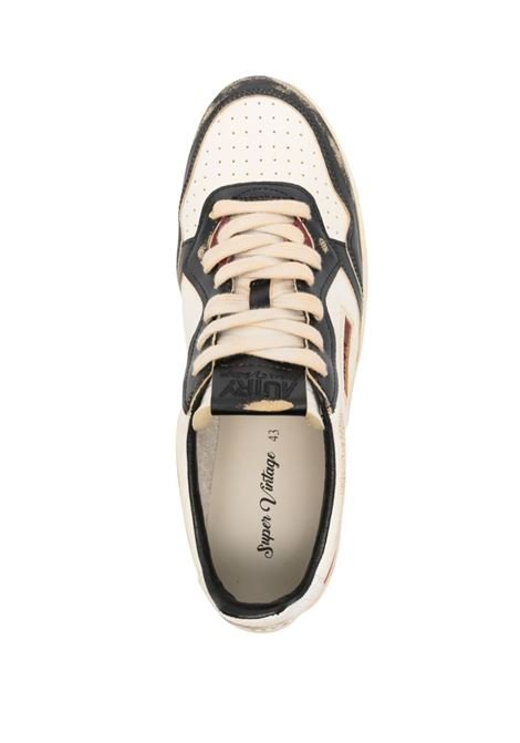 AUTRY Sneakers Medalist Low Super Vintage In Pelle Bianca Rossa e Nera - AUTRY Nuova