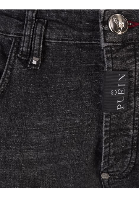 PHILIPP PLEIN Jeans Skinny In Denim Grey Splash - PHILIPP PLEIN Moda