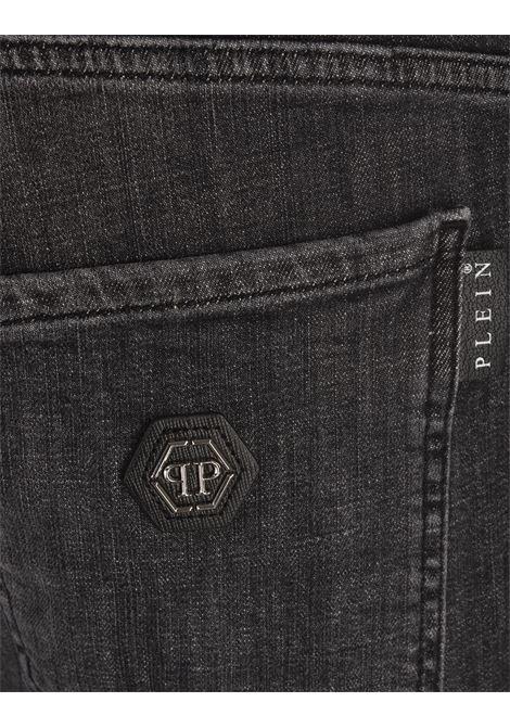PHILIPP PLEIN Jeans Skinny In Denim Grey Splash - PHILIPP PLEIN Moda