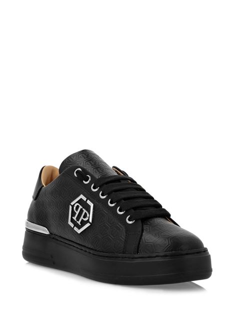 PHILIPP PLEIN Sneakers Low-Top Monogram In Nappa Nera - PHILIPP PLEIN Spedizione Gratuita
