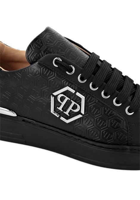 PHILIPP PLEIN Sneakers Low-Top Monogram In Nappa Nera - PHILIPP PLEIN Spedizione Gratuita