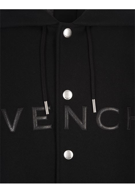 GIVENCHY Bomber Nero In Lana e Pelle Con Cappuccio - GIVENCHY Promozione Limitata