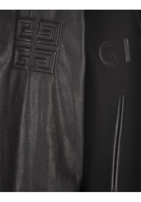 GIVENCHY Bomber Nero In Lana e Pelle Con Cappuccio - GIVENCHY Promozione Limitata
