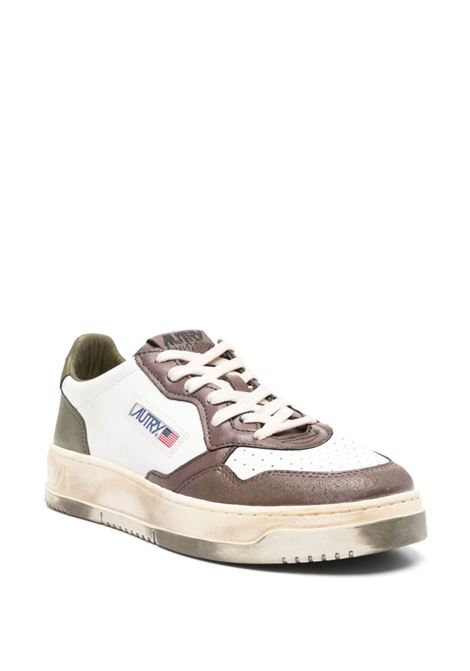 AUTRY Sneakers Medalist Low Super Vintage In Pelle Bianca Verde e Marrone - AUTRY Affare Del Giorno