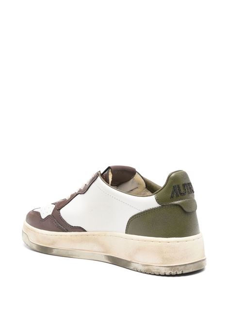 AUTRY Sneakers Medalist Low Super Vintage In Pelle Bianca Verde e Marrone - AUTRY Affare Del Giorno