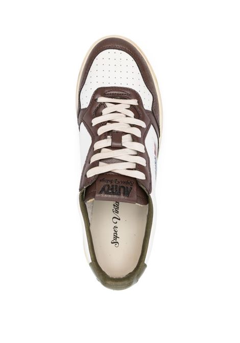 AUTRY Sneakers Medalist Low Super Vintage In Pelle Bianca Verde e Marrone - AUTRY Affare Del Giorno