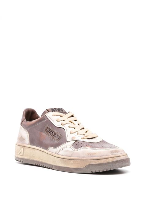AUTRY Sneakers Medalist Low Super Vintage In Pelle Mud e Bianca - AUTRY Prezzo Ridotto