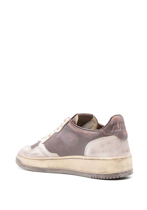 AUTRY Sneakers Medalist Low Super Vintage In Pelle Mud e Bianca - AUTRY Prezzo Ridotto