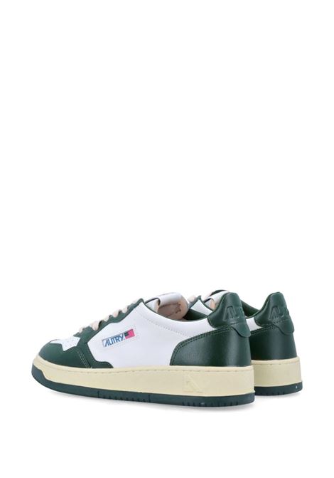 AUTRY Sneakers Medalist Low In Pelle Bicolor Bianca e Verde - AUTRY Convenienza