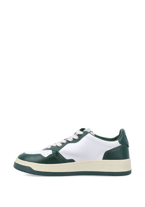 AUTRY Sneakers Medalist Low In Pelle Bicolor Bianca e Verde - AUTRY Convenienza