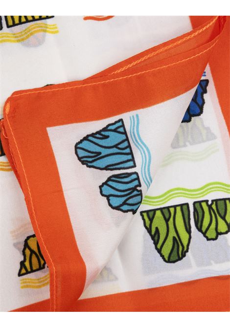 813 (OTTO TREDICI) Pochette In Seta Con Pattern Faraglioni in Arancione/Multicolore - 813 (OTTO TREDICI) Online
